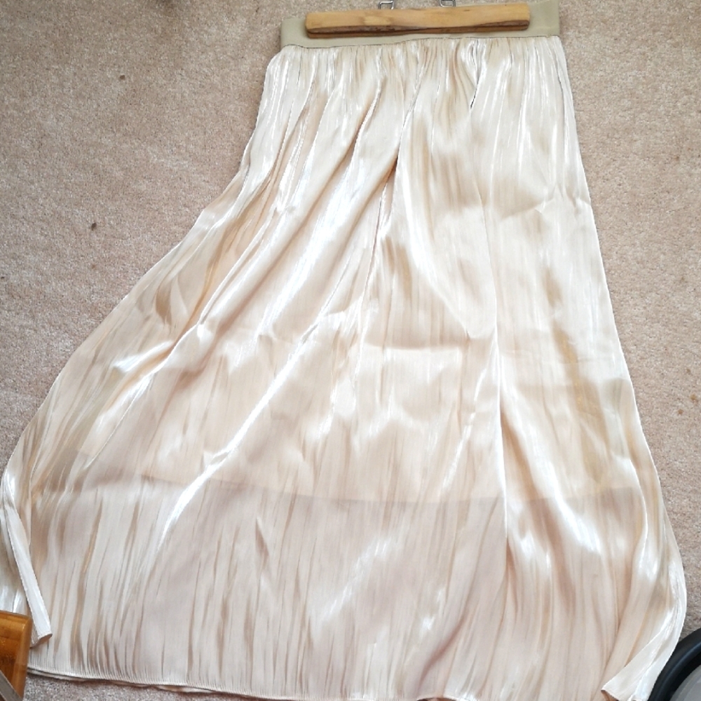 New Elegant Cream Striped Skirt